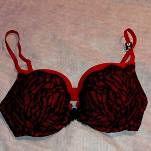KLLR W/LACE RED/BLK BRA SIZE 34D